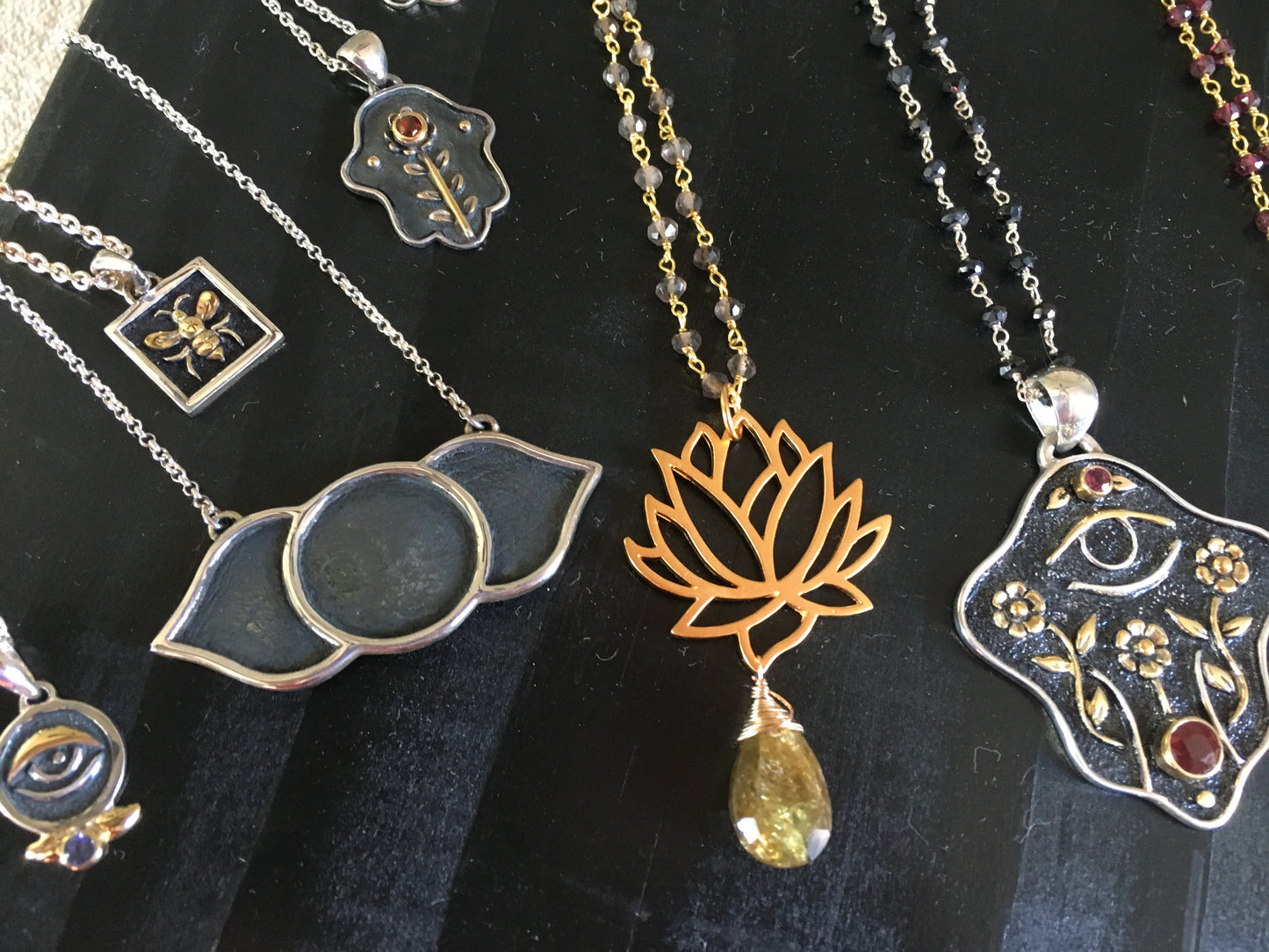 Sterling Gemstone 14k Gold necklaces