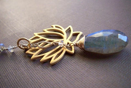 LABRADORITE MALA STYLE LONG NECKLACE