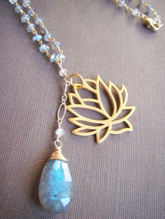 LABRADORITE MALA STYLE LONG NECKLACE